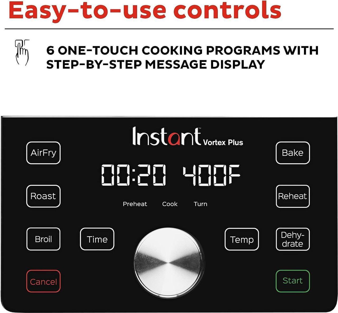 Alt view image 4 of 7 - Instant Pot Vortex Plus 6-in-1,4QT Air Fryer Oven,From the Makers of Instant Pot with Customizable Smart Cooking Programs,Nonstick and Dishwasher-Safe Basket,App With Over 100 Recipes,Stainless Steel