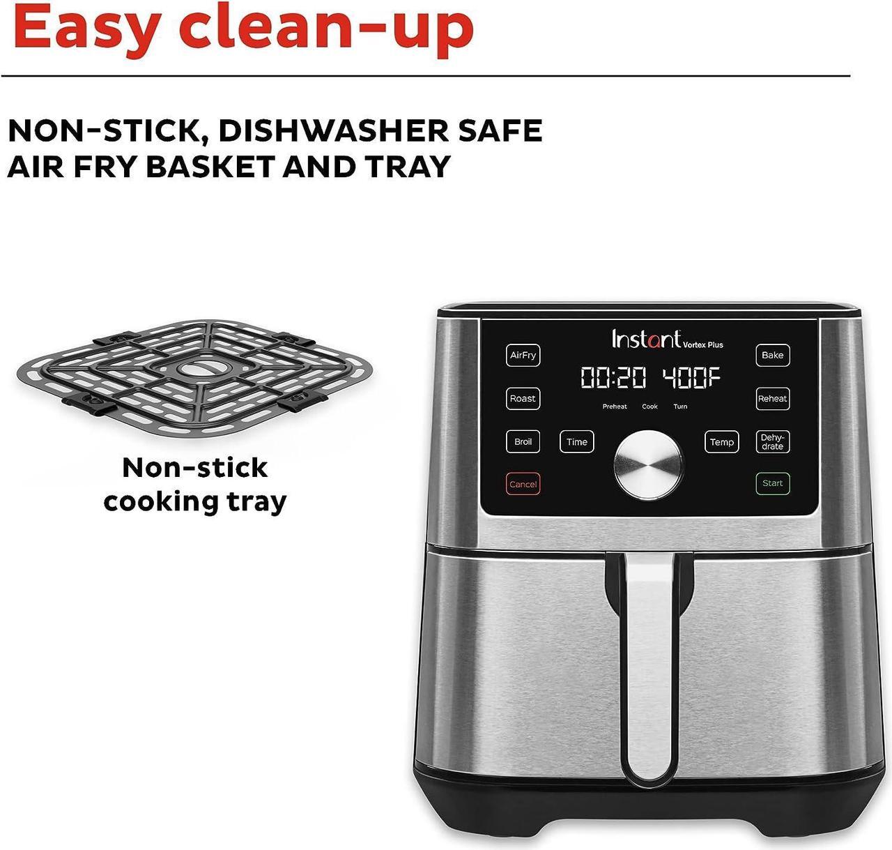 Alt view image 6 of 7 - Instant Pot Vortex Plus 6-in-1,4QT Air Fryer Oven,From the Makers of Instant Pot with Customizable Smart Cooking Programs,Nonstick and Dishwasher-Safe Basket,App With Over 100 Recipes,Stainless Steel