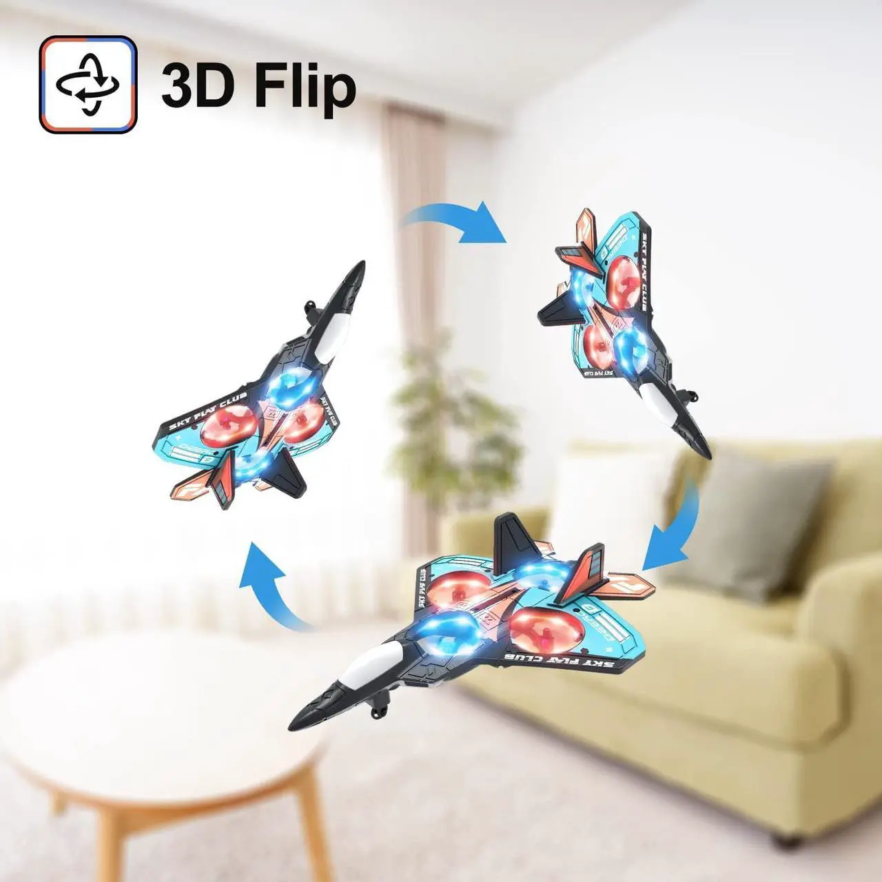 Alt view image 3 of 6 - HOLYFUN Drone for Kids and Beginners RC Plane with Light, Remote Control Airplane Quadcopter Helicopter with Auto Hovering, 3D Flip and 2 Batteries (18 Mins), Great Gift Toy for Boys and Girls Blue