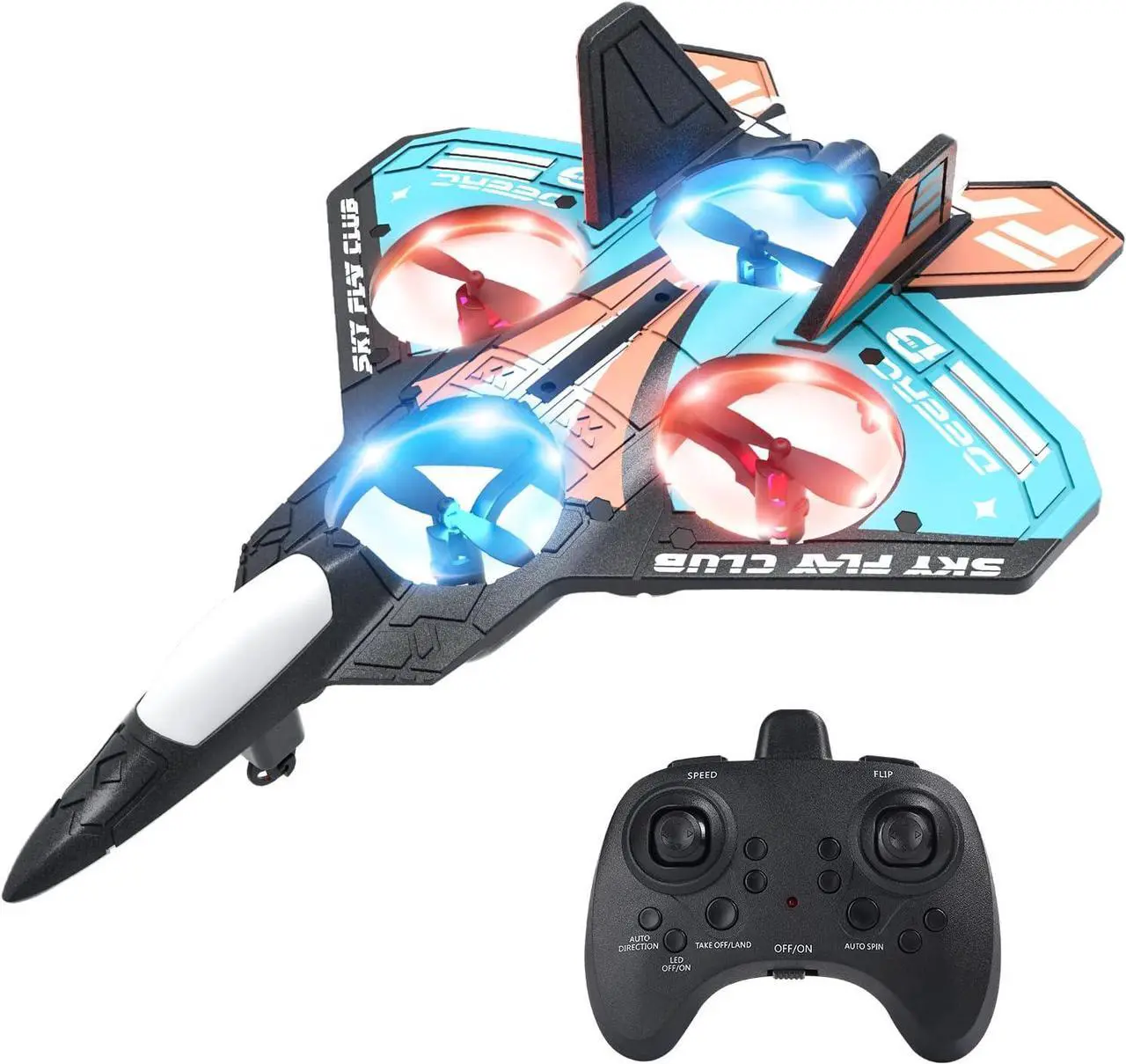 Main image of HOLYFUN Drone for Kids and Beginners RC Plane with Light, Remote Control Airplane Quadcopter Helicopter with Auto Hovering, 3D Flip and 2 Batteries (18 Mins), Great Gift Toy for Boys and Girls Blue