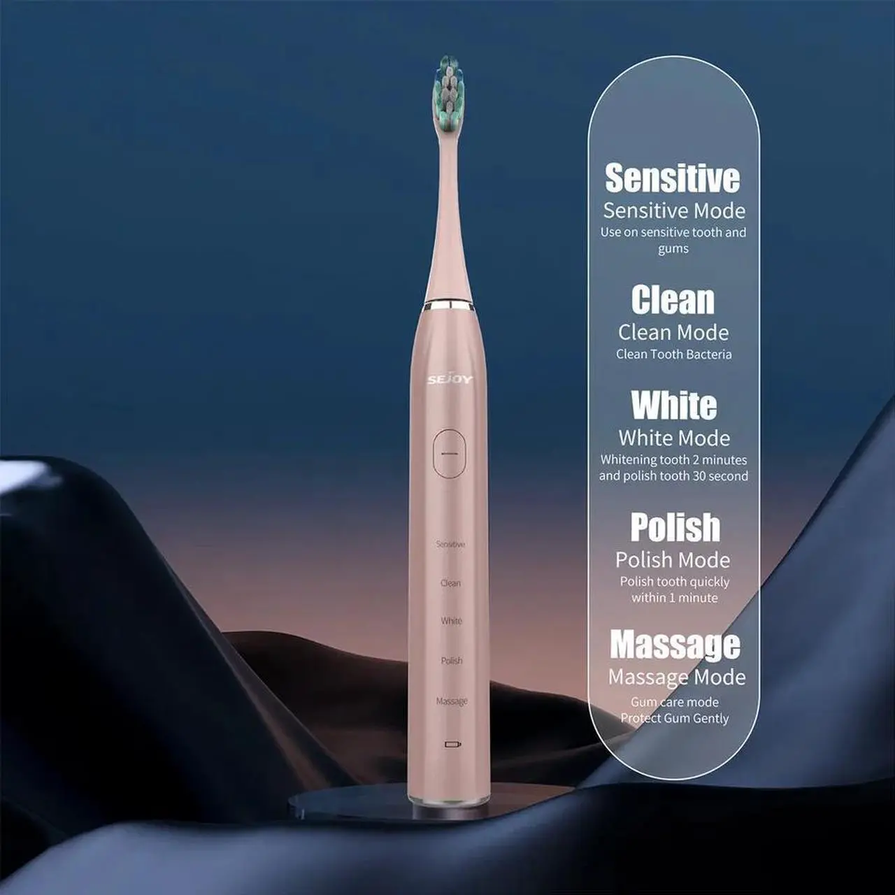 Alt view image 6 of 7 - Sonic Electric Toothbrush USB Rechargeable Power Toothbrush with 12 Brush Heads