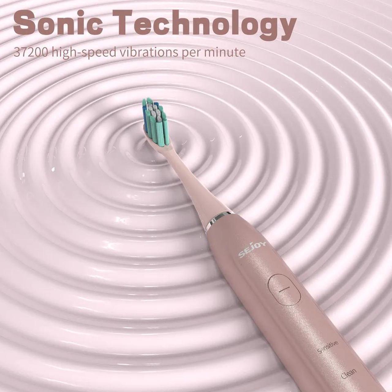 Alt view image 6 of 7 - SEJOY Sonic Electric Toothbrush Rechargeable Power 12 Brush Heads 5 Modes Timer