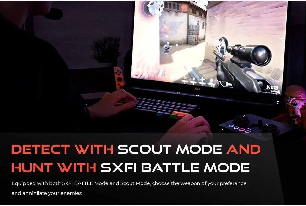 Alt view image 5 of 7 - Creative Sound Blaster GC7 Game Streaming DAC Amp ft Programmable Buttons, Super X-Fi, 7.1 Virtual Surround, Battle Mode, Scout Mode, GameVoice Mix, for PC, PS4/PS5, Nintendo Switch, Xbox