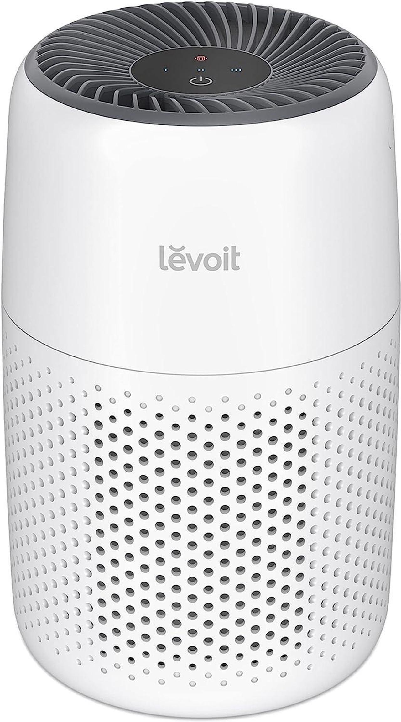 Main image of LEVOIT Air Purifiers for Bedroom Home, 3-in-1 Filter Cleaner with Fragrance Sponge for Sleep, Smoke, Allergies, Pet Dander, Odor, Dust, Office, Desktop, Portable, HEPA at Speed , Core Mini-P, White