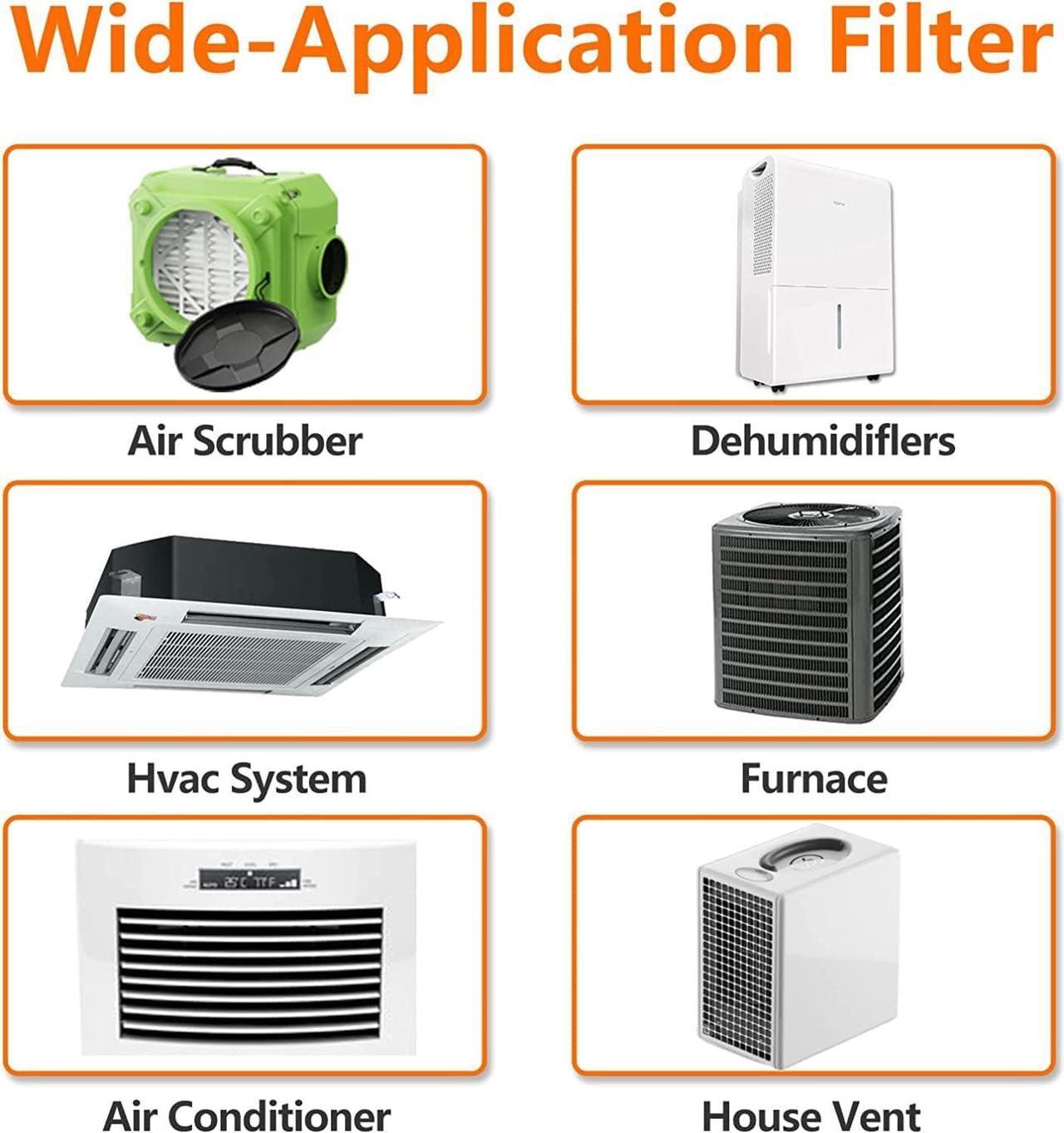 Alt view image 3 of 7 - 14x14x1 AC Furnace Air Filters, MERV 8 Dust Defense (4-Pack), JASENG MPR 600 Pleated HVAC Air Filter Replacement (exact dimensions: 13 3/4"x13 3/4"x3/4")