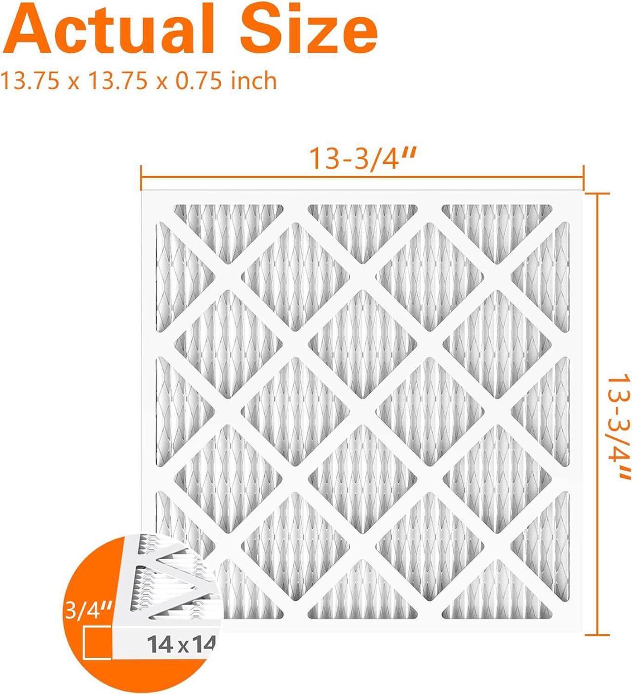 Alt view image 5 of 7 - 14x14x1 AC Furnace Air Filters, MERV 8 Dust Defense (4-Pack), JASENG MPR 600 Pleated HVAC Air Filter Replacement (exact dimensions: 13 3/4"x13 3/4"x3/4")