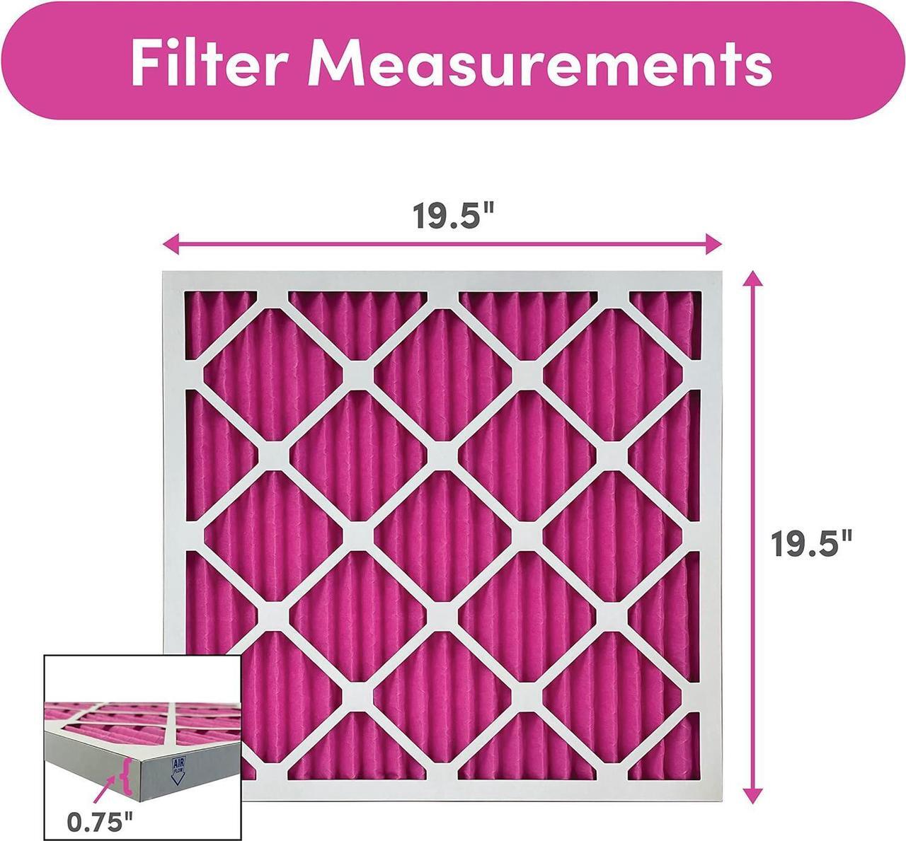 Alt view image 5 of 6 - 20x20x1 Air Filter by Colorfil | Color Changing Filters Designed for Cat and Dog Odor MERV 8 FIlter Conditioner HVAC Pet Hair 20x20 2 pack
