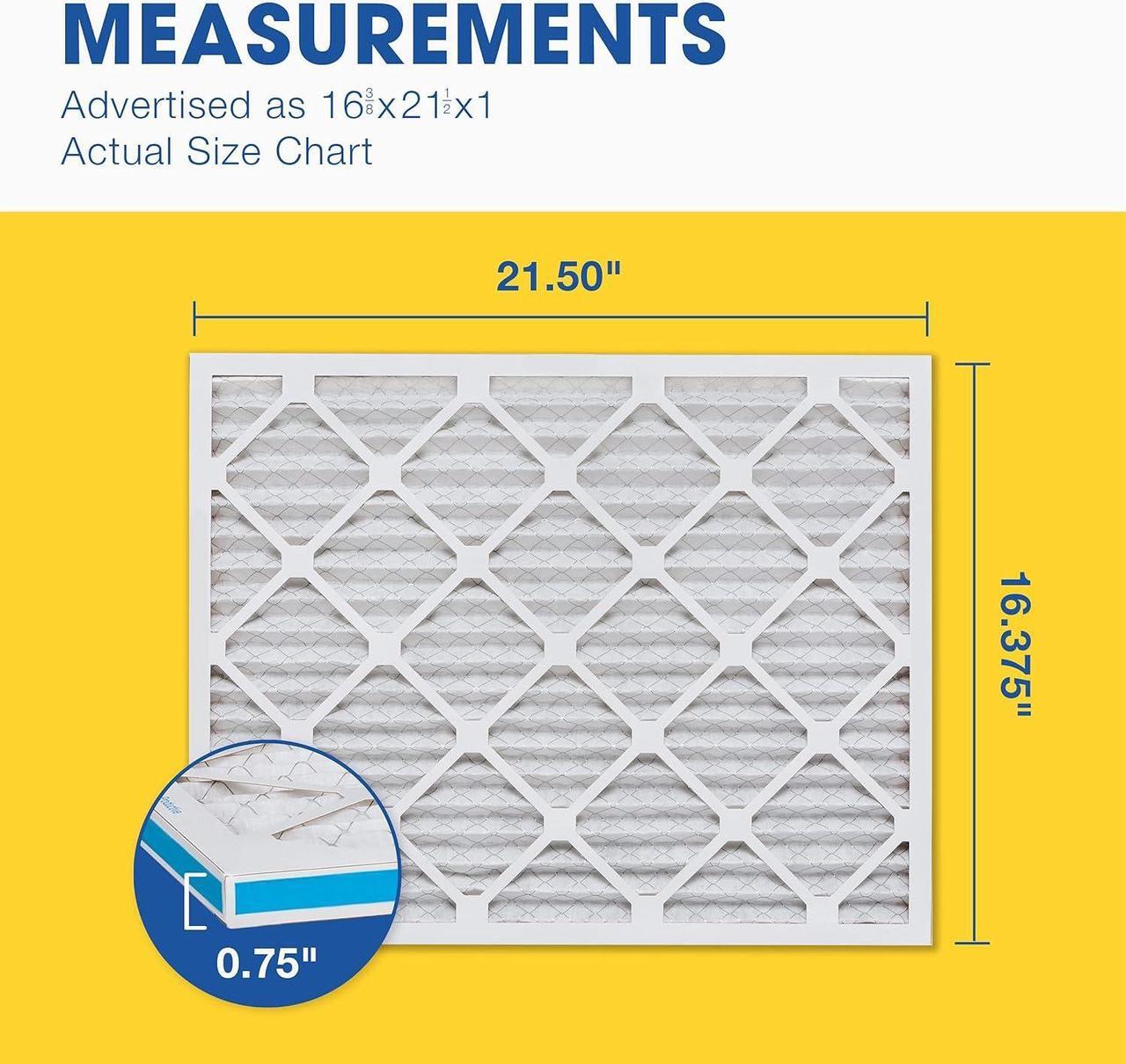 Alt view image 5 of 5 - Aerostar 16 3/8 x 21 1/2 x 1 MERV 11 Pleated Air Filter, AC Furnace Air Filter, 4 Pack (Actual Size: 16 3/8"x21 1/2"x3/4")