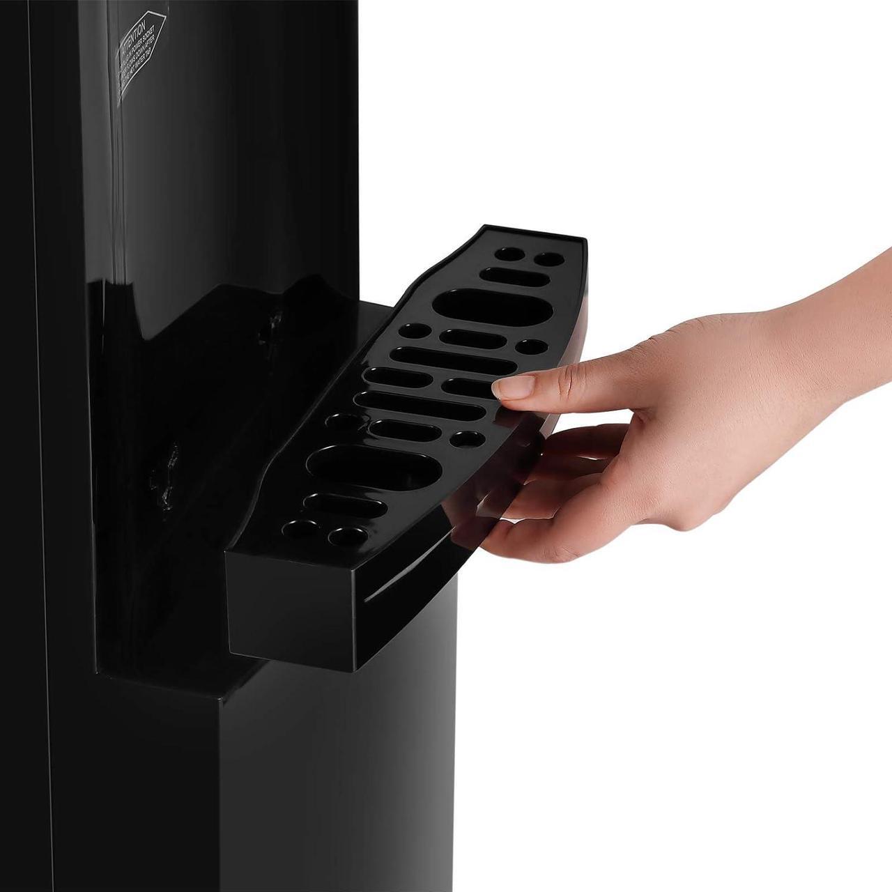 Alt view image 6 of 7 - Water Coolers 5 Gallon Top Load,Hot/Cold Water Cooler Dispenser, Innovative Slim Design Energy Saving Freestanding with Child Safety Lock for Home or Office Black