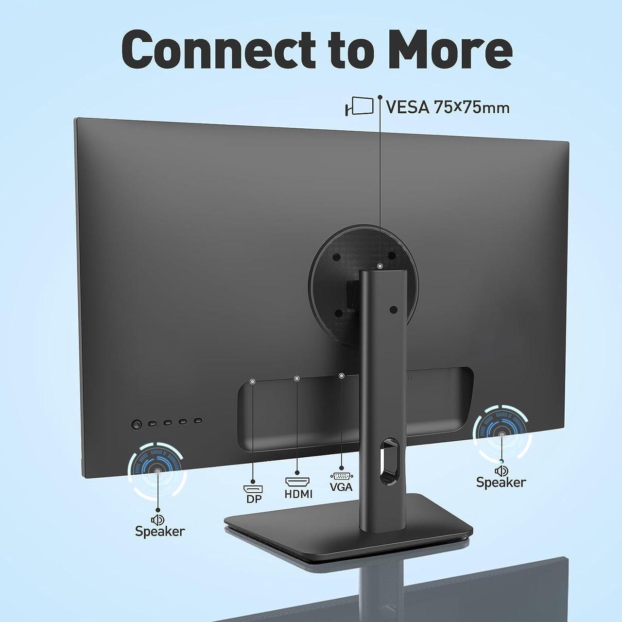 Alt view image 2 of 7 - SANSUI Monitor 24 inch IPS FHD 1080P 75HZ HDR10 Computer Monitor with HDMI,VGA,DP Ports Frameless/Eye Care/Ergonomic Tilt/Speakers Built-in(ES-24X5A HDMI Cable Included)