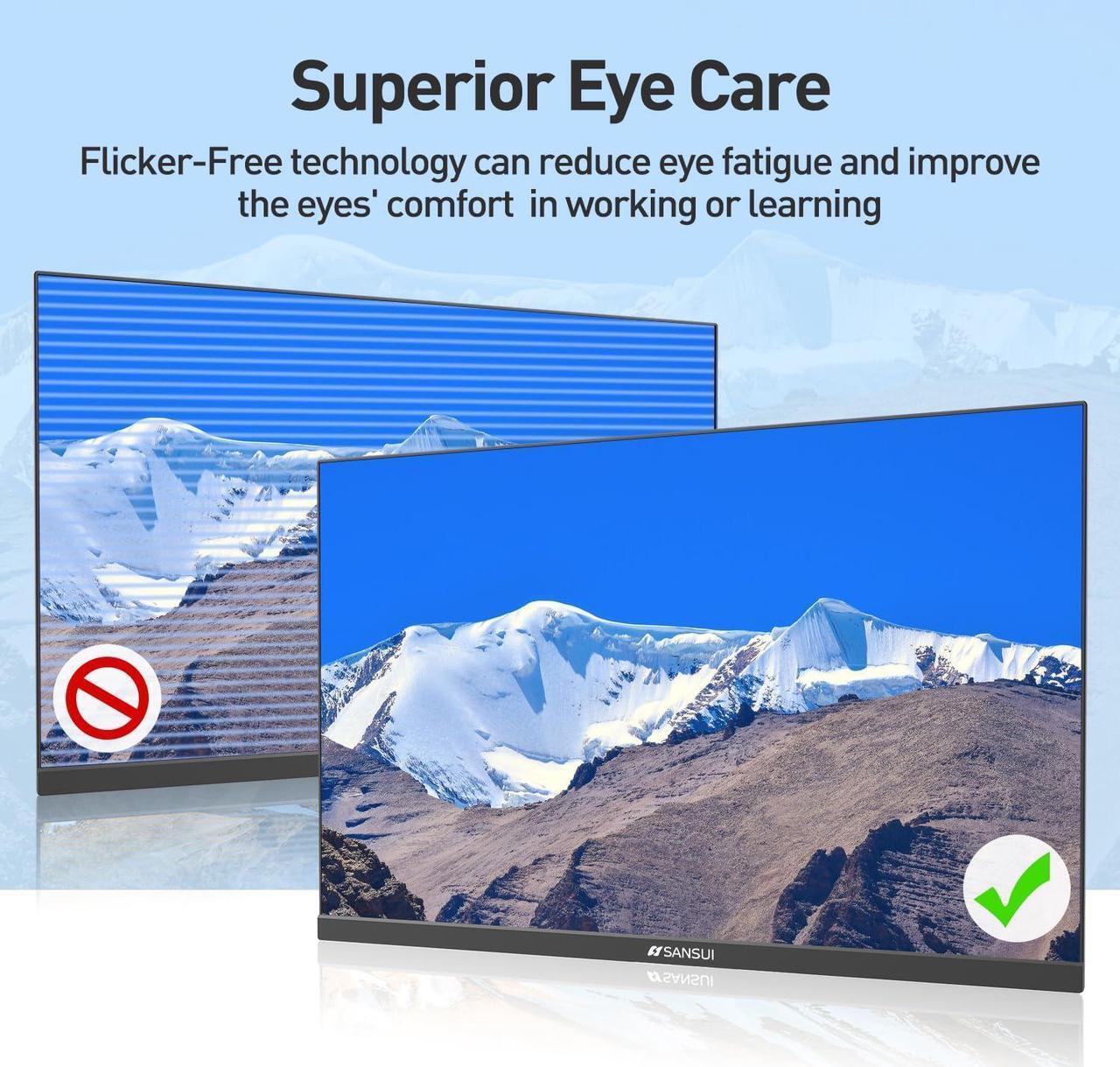 Alt view image 7 of 7 - SANSUI Monitor 24 inch IPS FHD 1080P 75HZ HDR10 Computer Monitor with HDMI,VGA,DP Ports Frameless/Eye Care/Ergonomic Tilt/Speakers Built-in(ES-24X5A HDMI Cable Included)