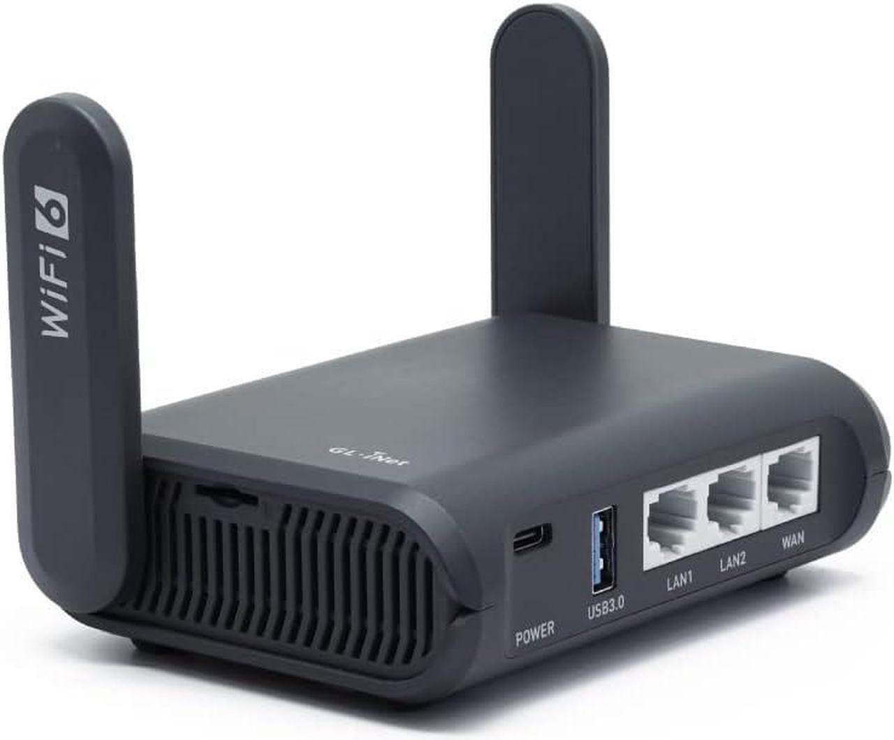 Main image of GL.iNet GL-AXT1800 (Slate AX) Pocket-Sized Wi-Fi 6 Gigabit Travel Router, Extender/Repeater for Hotel&Public Network Storage, VPN Client&Server, OpenWrt, Adguard Home, USB 3.0, TF Card Slot