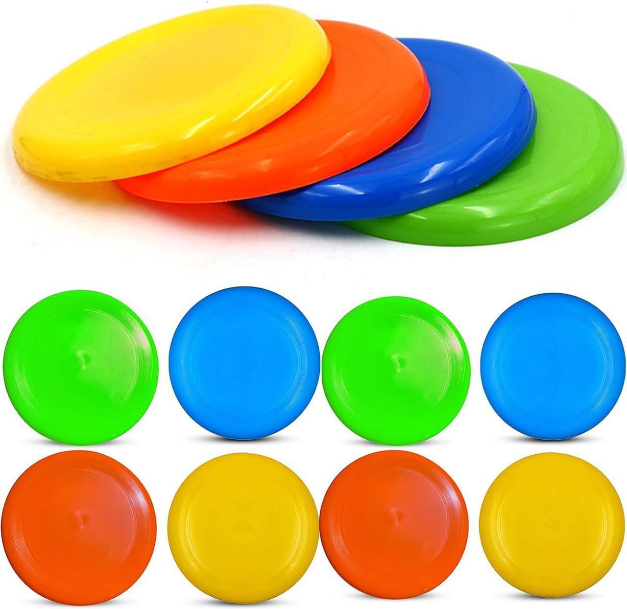 Main image of Anzmtosn 8 Inch Sport Flying Disc, Beach Sand Sport Ring Toys, Large Beach Flying Ring Toy Sets Kit for Pool Playground Toy Gift Set Bundle for Kids Boys Girls Outdoor Garden Backyard Pack- 8 Pack