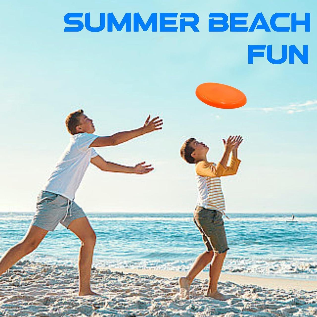 Alt view image 4 of 7 - Anzmtosn 8 Inch Sport Flying Disc, Beach Sand Sport Ring Toys, Large Beach Flying Ring Toy Sets Kit for Pool Playground Toy Gift Set Bundle for Kids Boys Girls Outdoor Garden Backyard Pack- 8 Pack