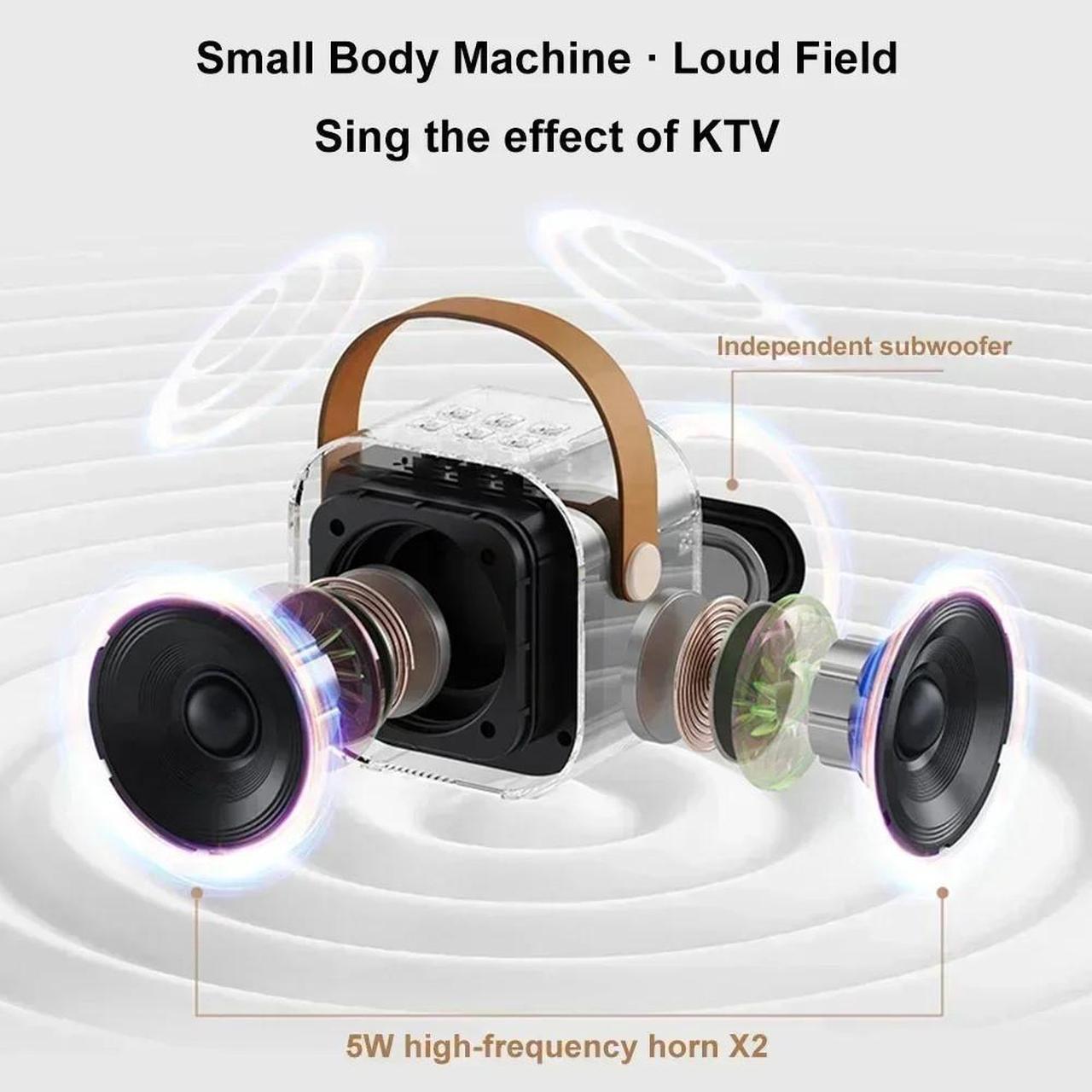 Alt view image 4 of 7 - K12 Bluetooth Karaoke Machine Portable 5.3 PA Speaker System with 1-2 Wireless Microphones Home Family Singing Children's Gifts