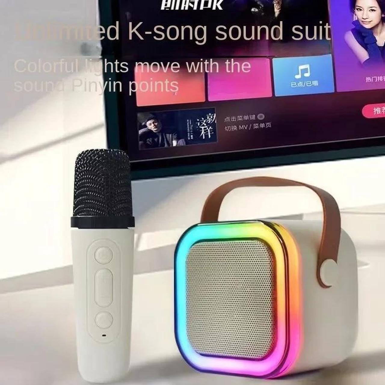 Alt view image 2 of 7 - K12 Bluetooth Karaoke Machine Portable 5.3 PA Speaker System with 1-2 Wireless Microphones Home Family Singing Children's Gifts