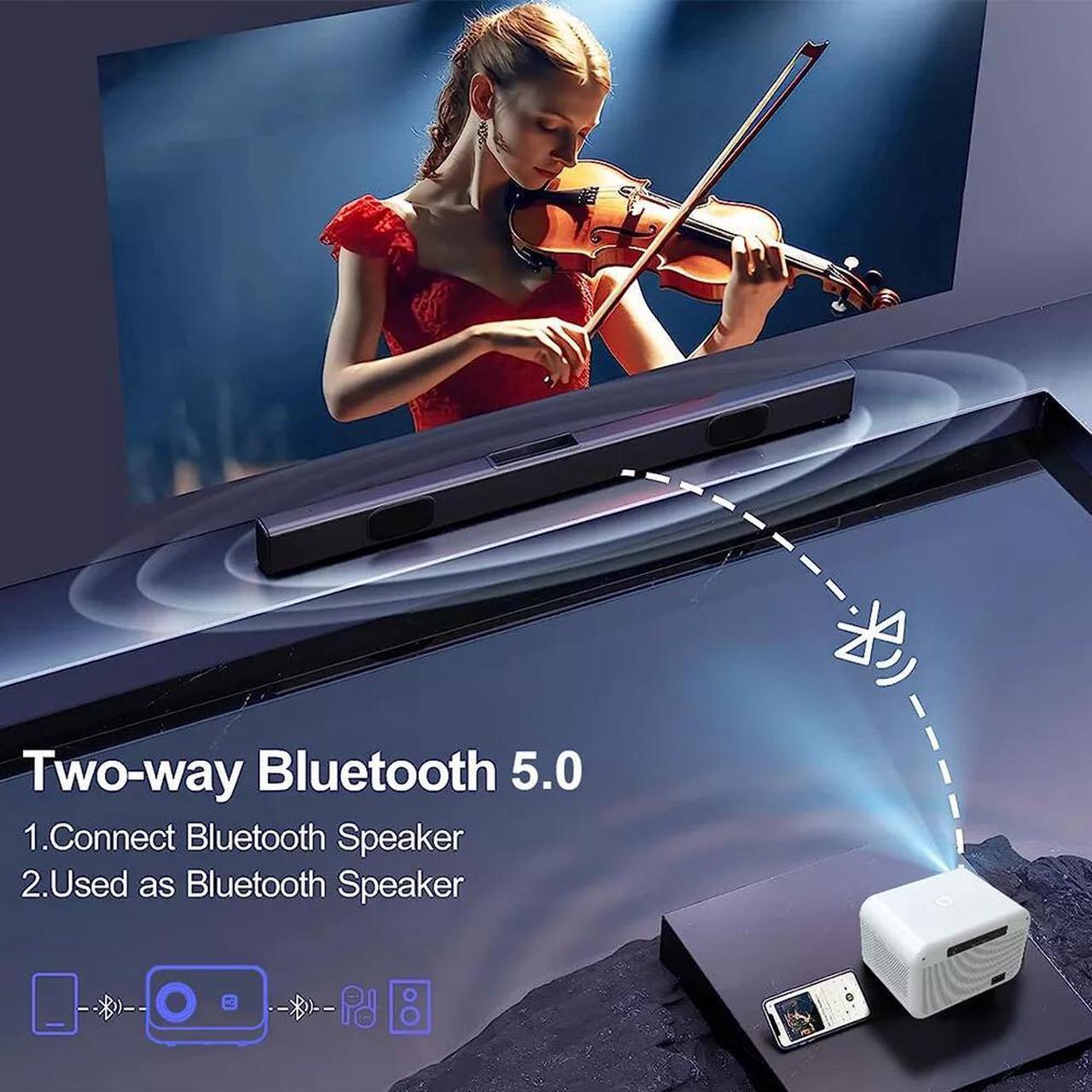 Alt view image 2 of 7 - Mini Projector 20000 Lumen LED 1080P WiFi Bluetooth Portable Home Theater Video