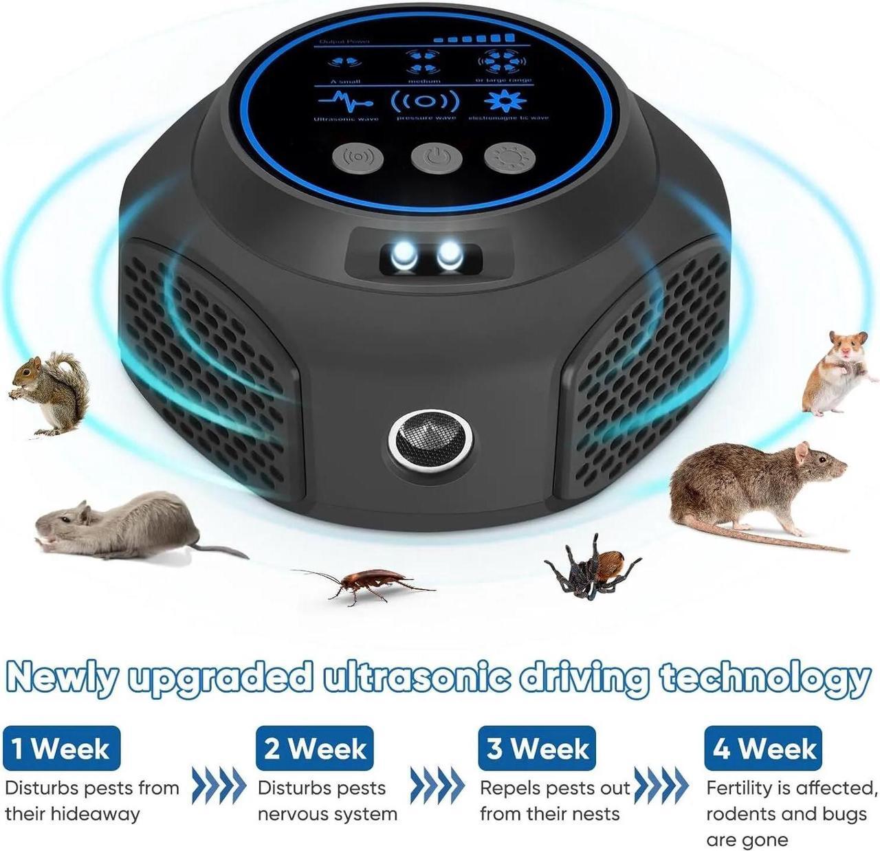 Alt view image 2 of 7 - Mice Repellent UPGRADED Ultrasonic Mouse Bat Rat Squirrel Rodent Repellent Attic