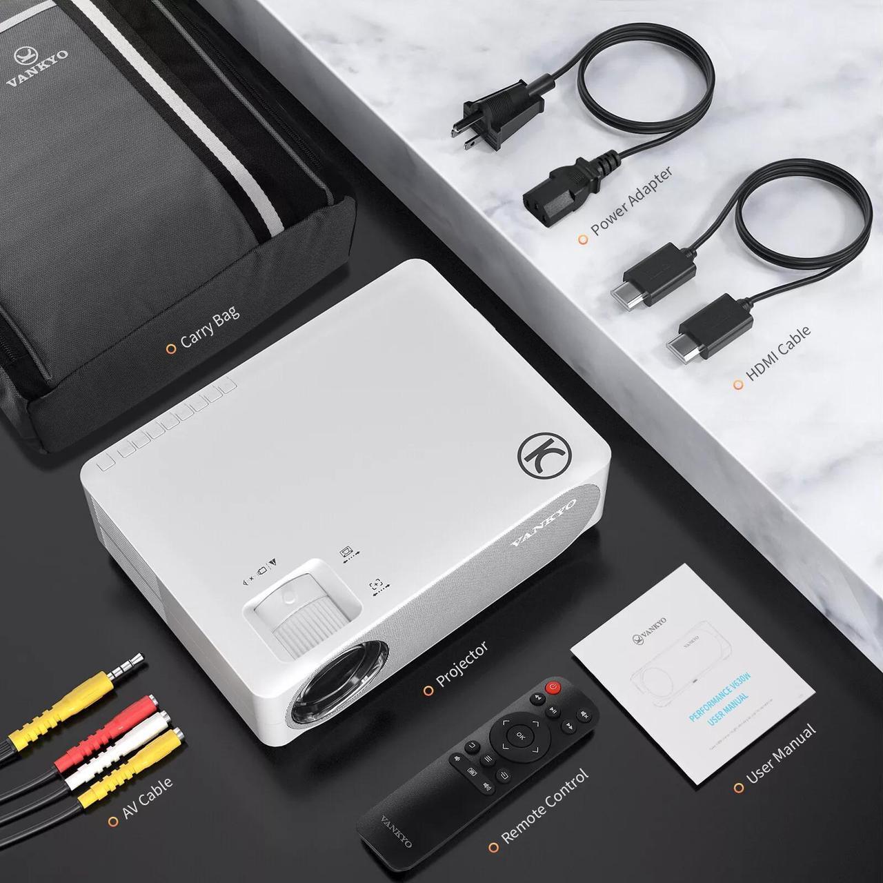 Alt view image 7 of 7 - Vankyo Performance V630 NATIVE 1080p Home Theater LED Projector 7000:1 - White
