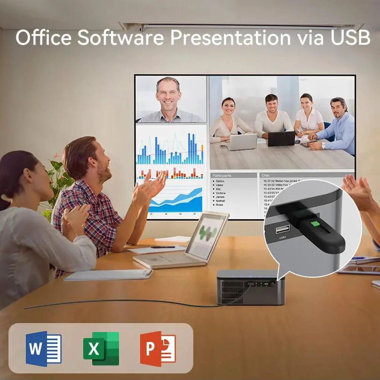 Alt view image 5 of 7 - Real 4K Projector 60000LMS 3D 5G WiFi Auto Focus Video Home Theater 300" Display