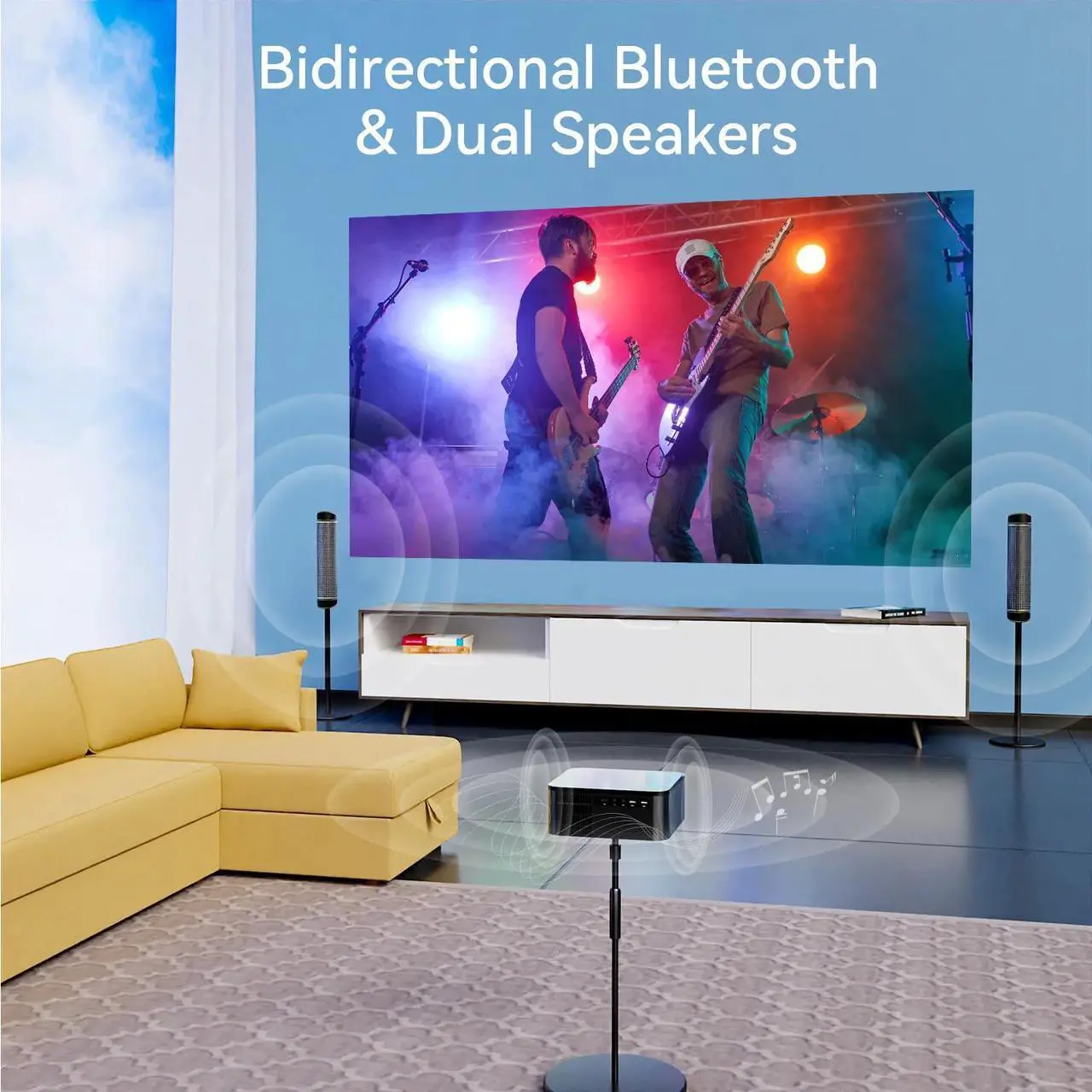 Alt view image 2 of 7 - Real 4K Projector 60000LMS 3D 5G WiFi Auto Focus Video Home Theater 300" Display