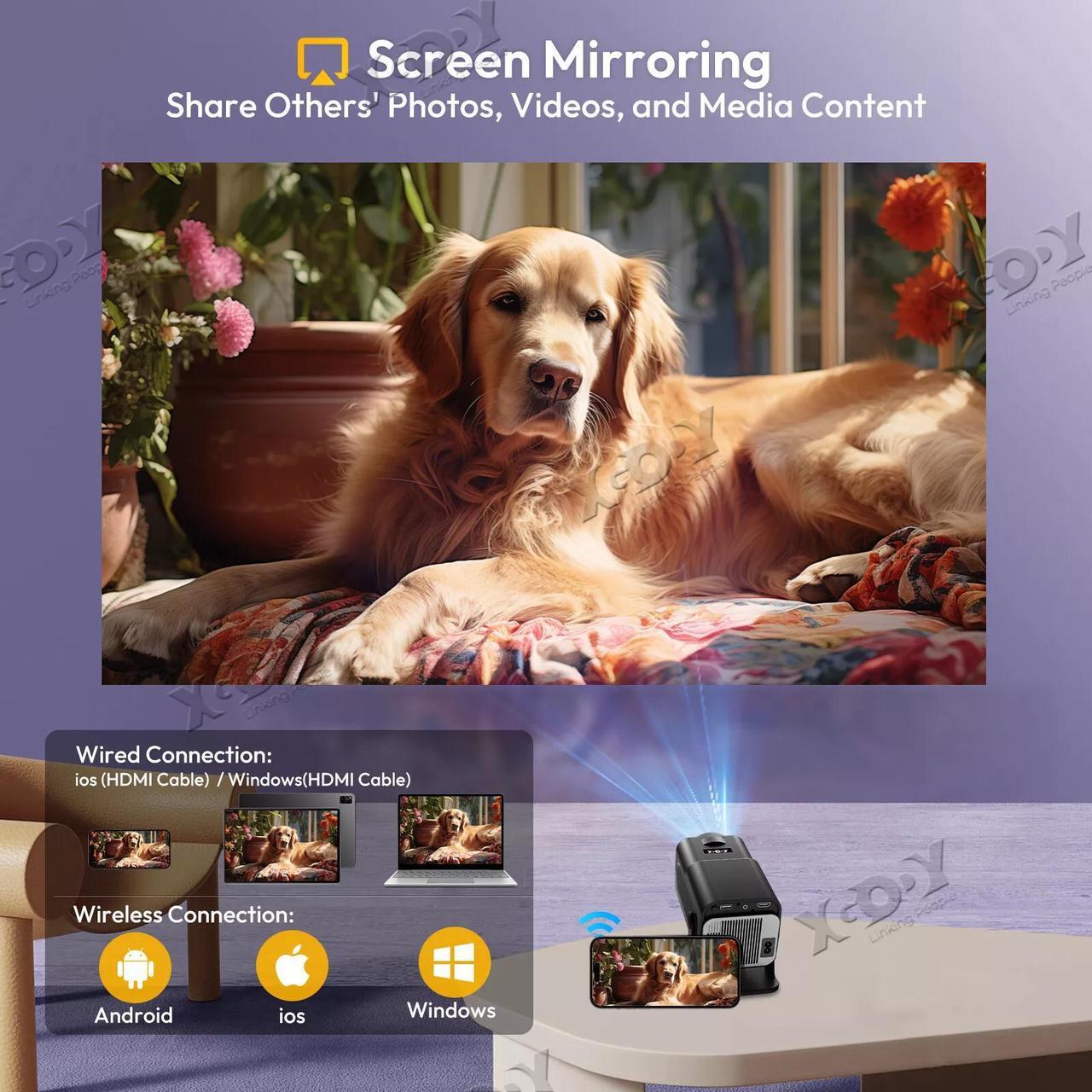 Alt view image 3 of 7 - XGODY Projector HY320 4K Native 1080P 150" LED Video Home Theater Cinema HDMI US