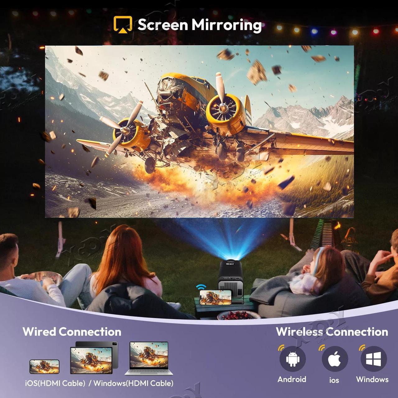Alt view image 6 of 7 - XGODY Projector HY320 4K Native 1080P 150" LED Video Home Theater Cinema HDMI US