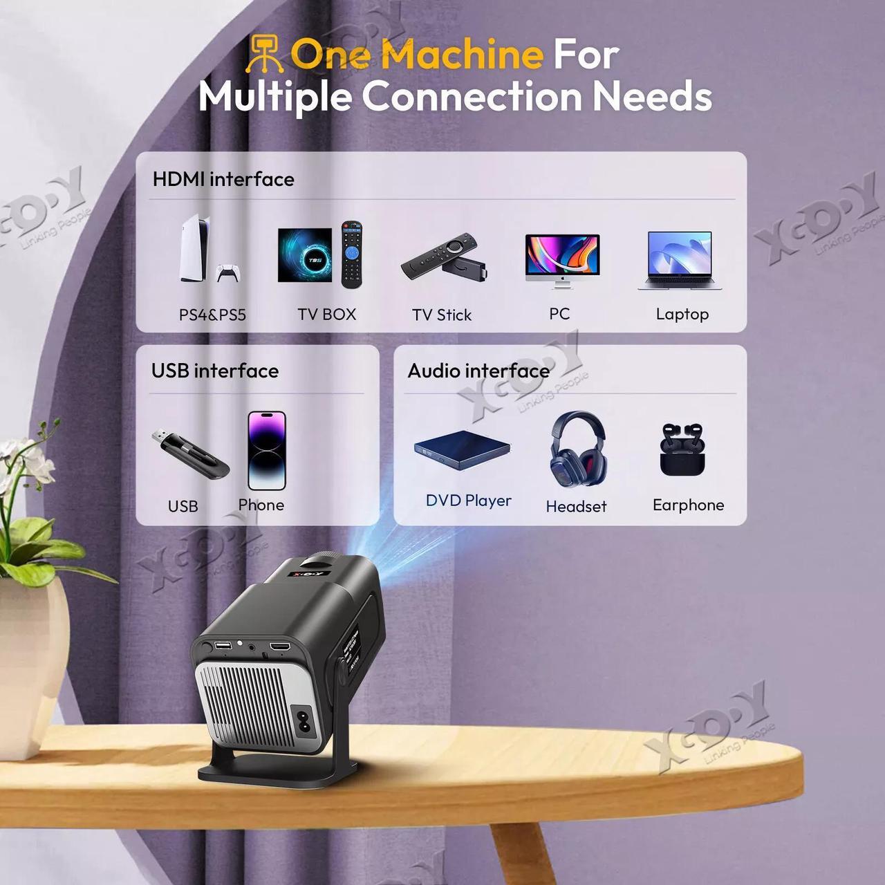 Alt view image 4 of 7 - XGODY Projector HY320 4K Native 1080P 150" LED Video Home Theater Cinema HDMI US