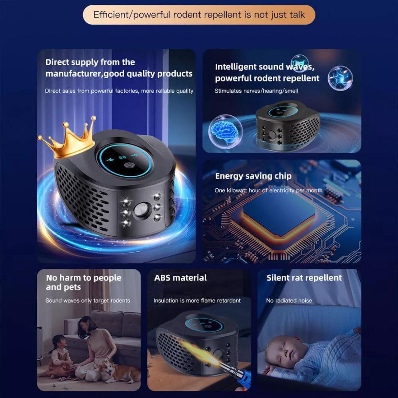 Alt view image 4 of 7 - Upgraded Ultrasonic Pest Repeller Control Electronic Repellent Mice Rat Reject