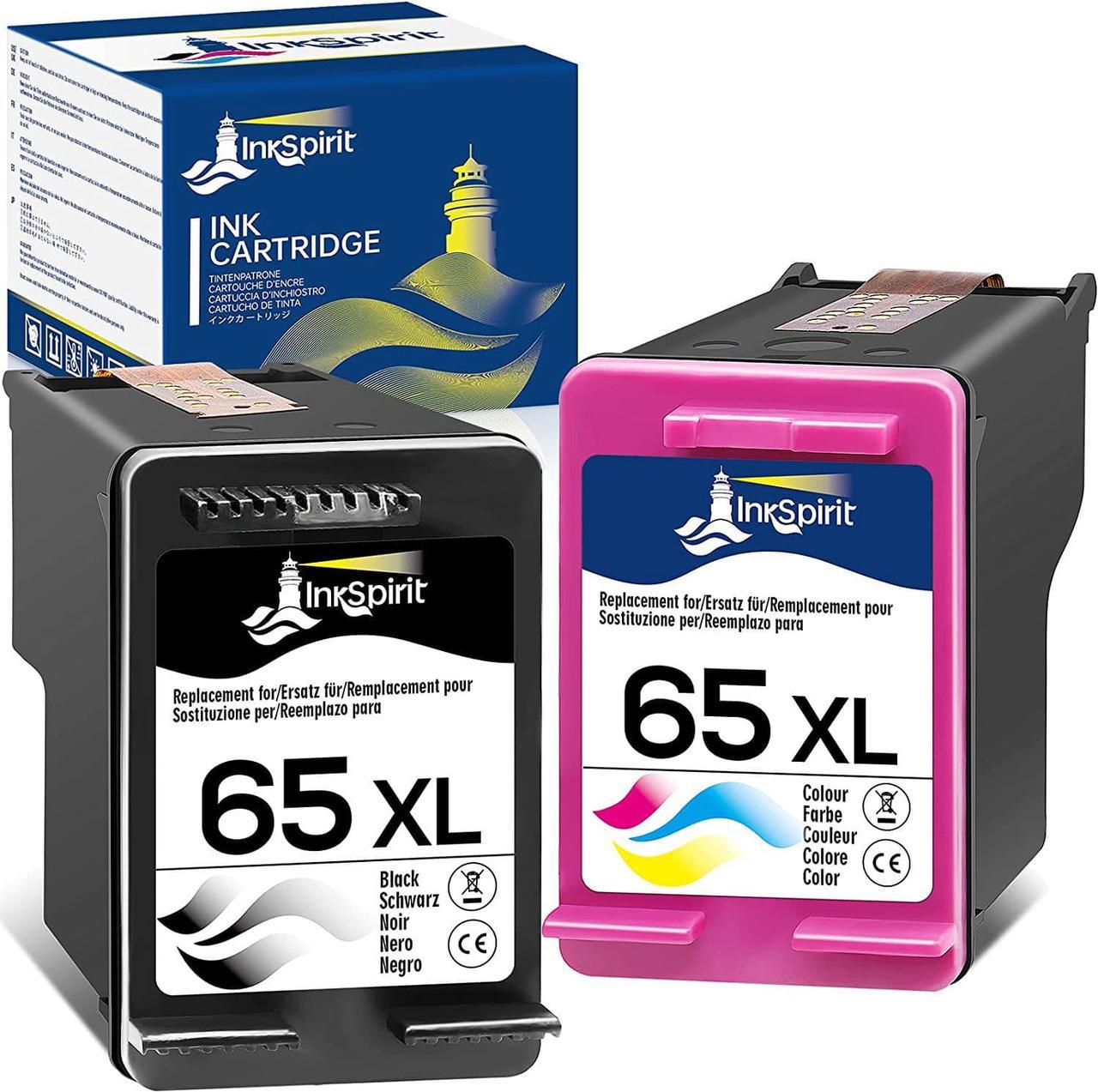 for HP 65 Ink Cartridge, InkSpirit Remanufactured Replacement for HP 65XL HP65 Black Color AMP 120 100 DeskJet 2600 2622 2652 3722 3755 3752 2635 2636 2655 Envy 5052 5055 5012 5010 5020 5030