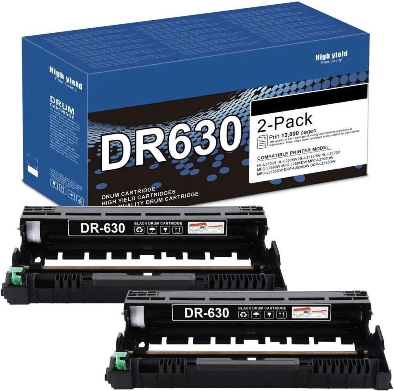 2-Pk Compatible DR630 Drum for Brother Printer HL-L2320DW HLL2320D