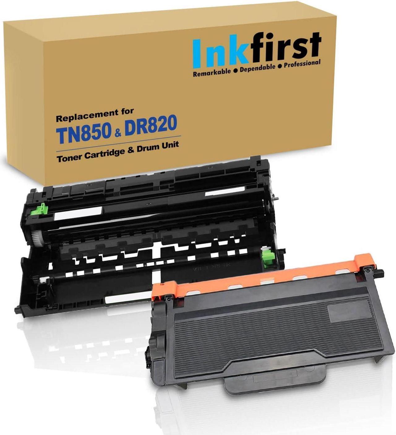 2PK - 1 Inkfirst DR820 DR-820 Drum Unit + 1 High Yield TN850 TN-850 Compatible Remanufactured for Brother TN-850 DR-820 (1 Toner + 1 Drum) HL-L5000D HL-L5200DW HL-L5200DWT HL-L6200DWT HL-L5100DN