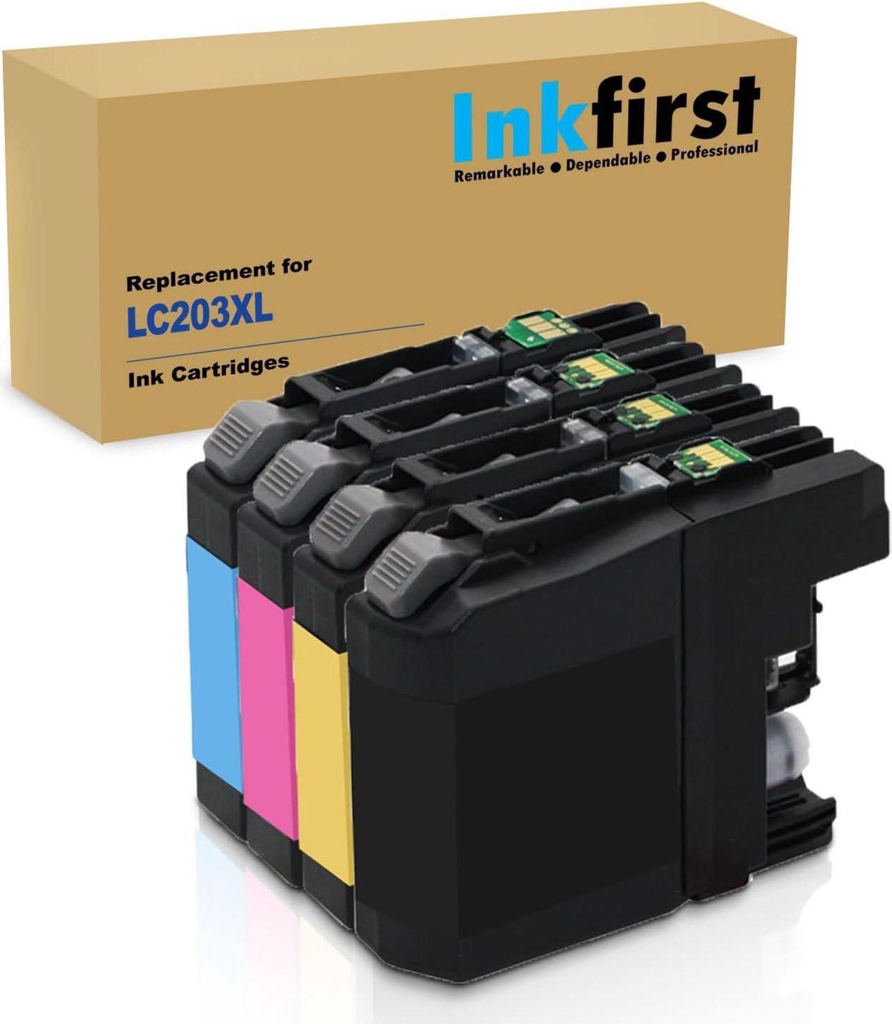 1 Set of 4 Inkfirst® Ink Cartridges LC203XL LC203 LC201 Compatible Remanufactured for Brother LC203XL LC203 LC203XLBK LC203XLC LC203XLM LC203XLY MFC-J480DW MFC-J485DW MFC-J5520DW