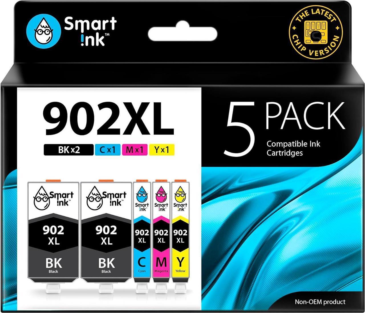 Smart Ink Compatible Ink Cartridge Replacement for HP 902 XL 902XL (5 Pack) to use with Officejet 6951 6954 6956 6958 6962 6950 Officejet Pro 6968 6974 6975 6978 6960