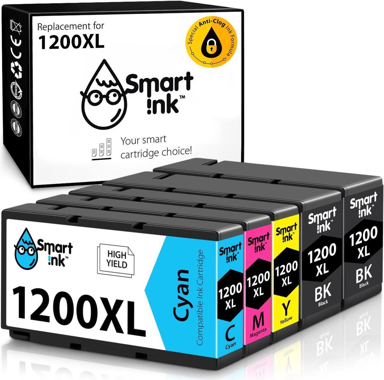 Smart Ink Compatible Ink Cartridge Replacement for Canon PGI 1200XL PGI-1200 XL (BK/C/M/Y 5 Pack Combo) to use with Canon Maxify MB2320 MB2020 MB2720 MB2120