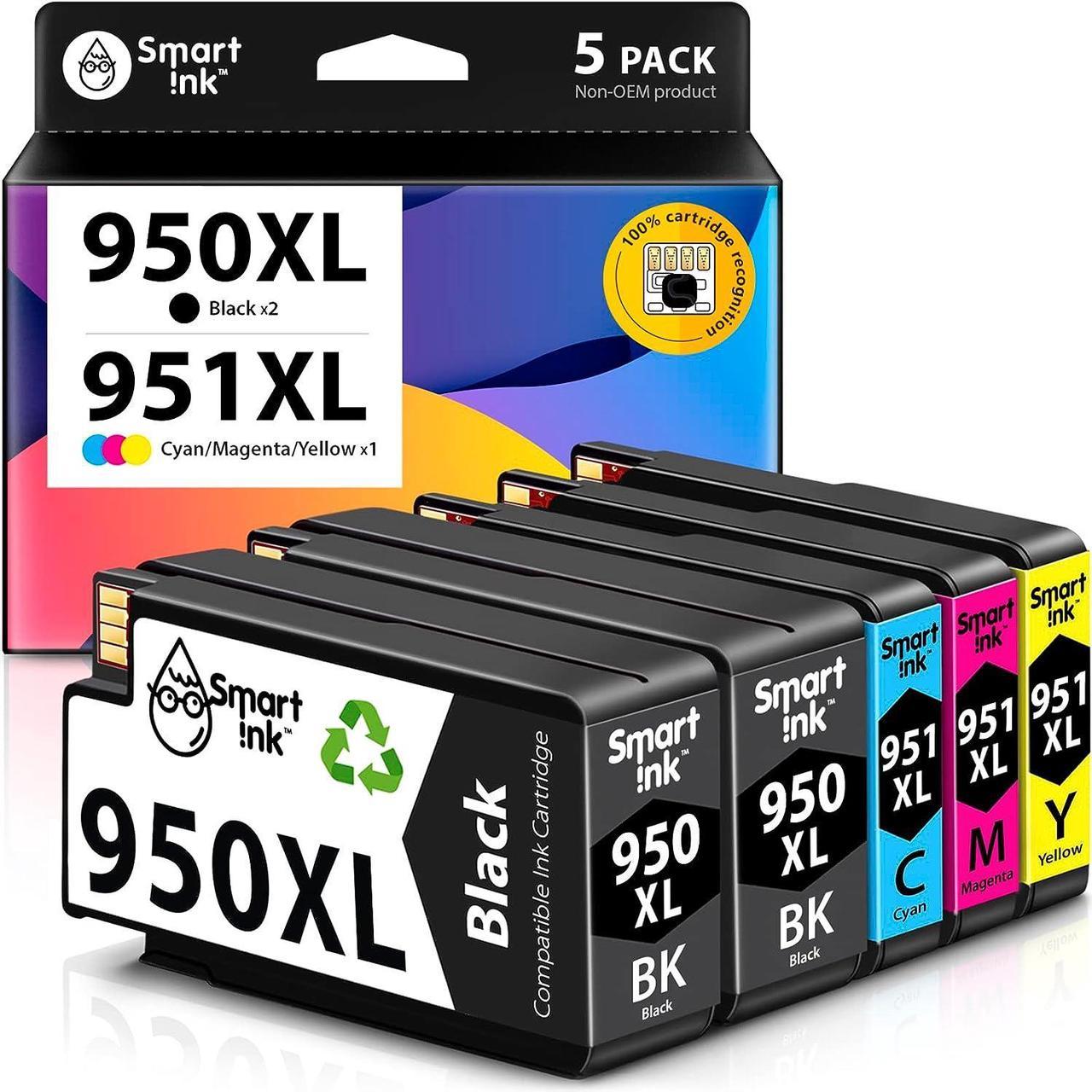 Smart Ink Compatible Ink Cartridge Replacement for HP 950 951 XL 950XL 951XL (2BK&C/M/Y, High Yield 5 Pack) for Officejet 8100 8600 8610 8620 8630 8640 8660 8615 8625 251DW 276DW Printers