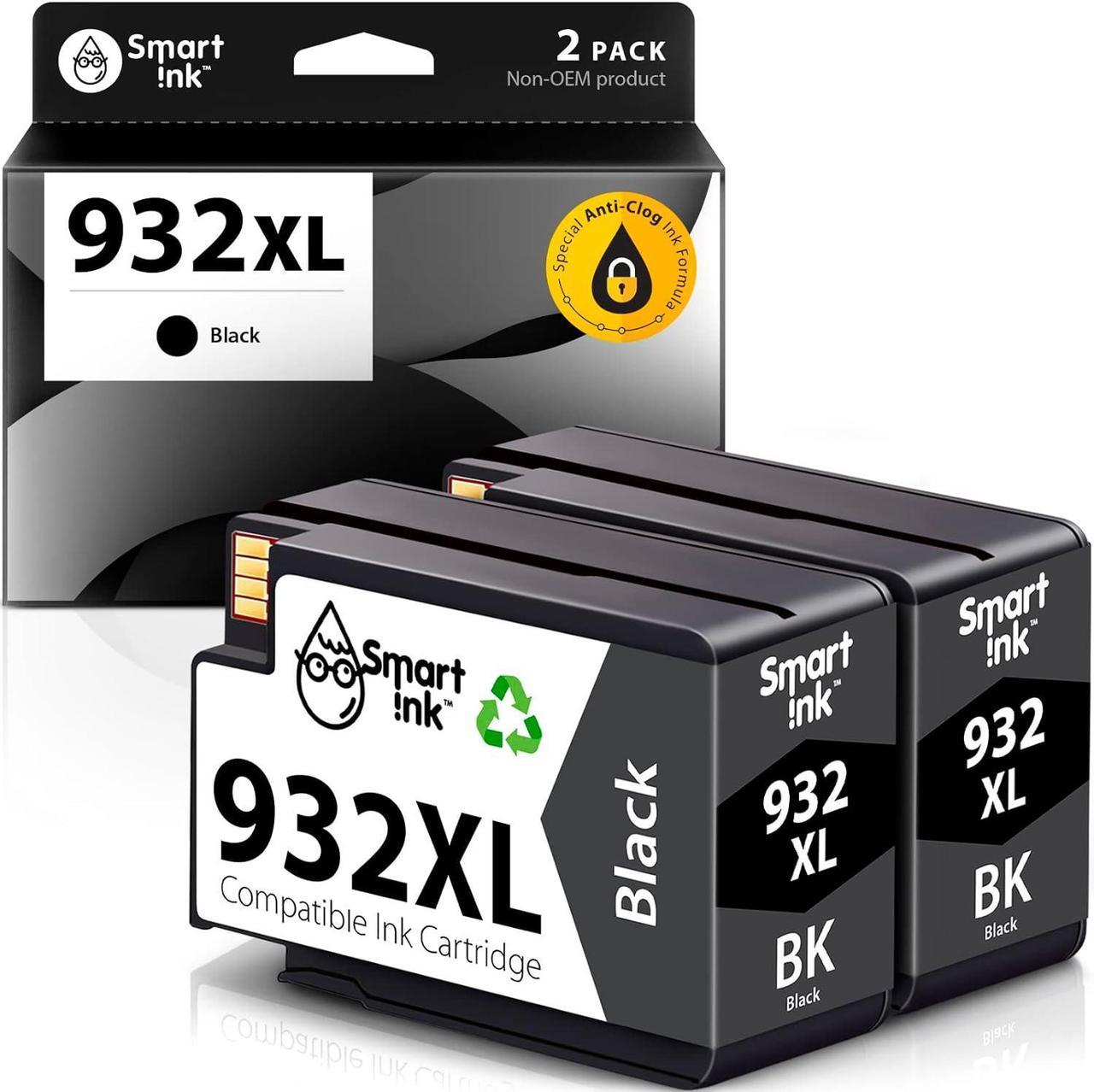 Smart Ink Compatible Ink Cartridge Replacement for HP 932XL 932 XL (2 Black, Combo Pack) to use with Officejet 6600 6700 7610 7612 6100 7110 7510 7620