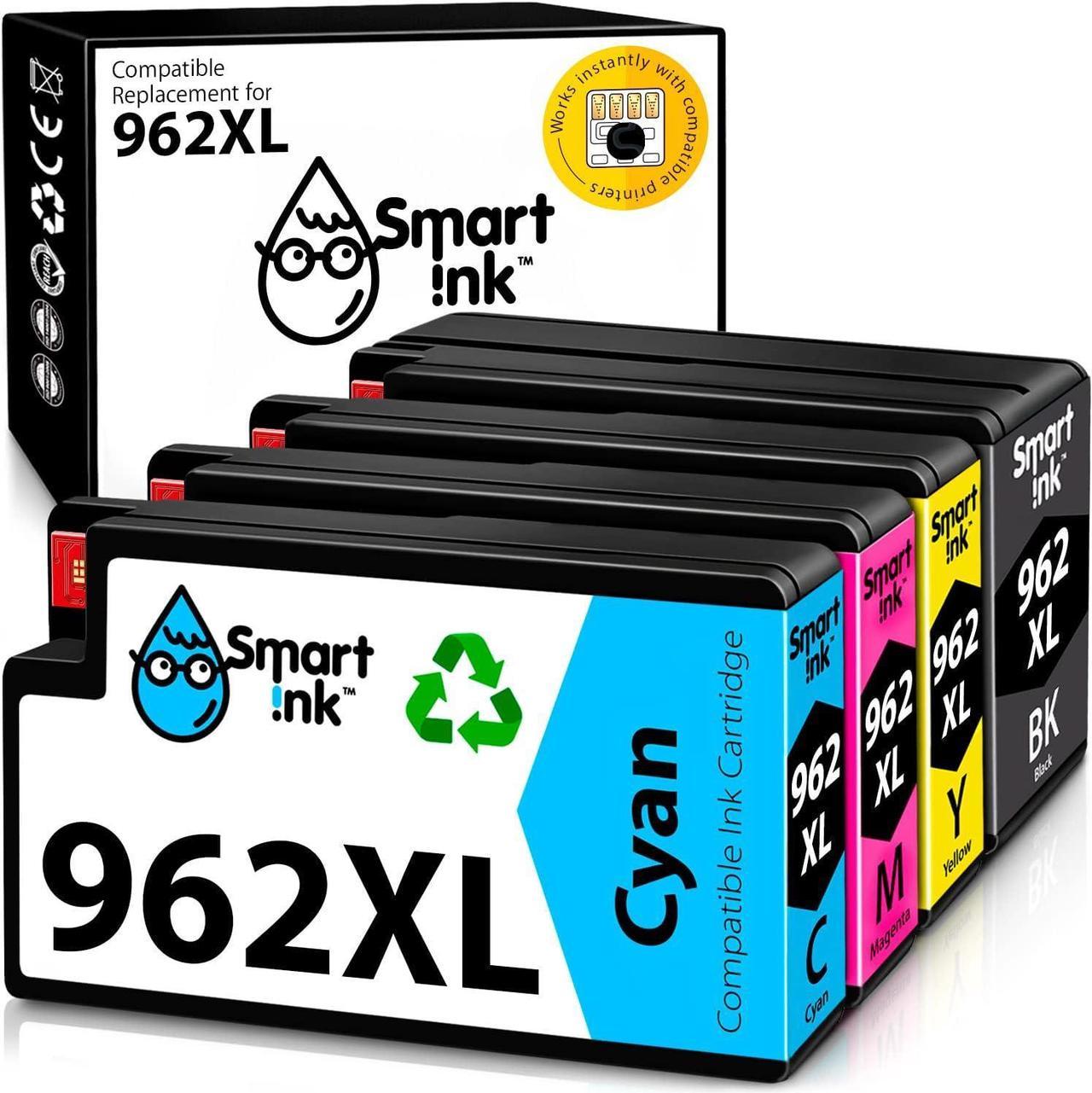 Smart Ink Compatible Ink Cartridge Replacement for HP 962XL 962 XL (Black XL & C/M/Y XL 4 Combo Pack) to use with Officejet Pro 9015 9010 9018 9022 9025 9020 9019 9013 9016 Officejet 9012