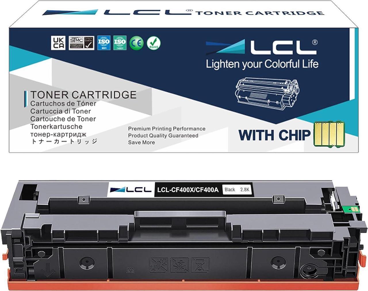 LCL Compatible for HP 201A 201X CF400A CF400X High Yield (1-Pack Black) Toner Cartridge for HP Color Laserjet Pro M252 M252dw M252n, HP Color Laserjet Pro MFP M274 M274n M277 M277dw M277n