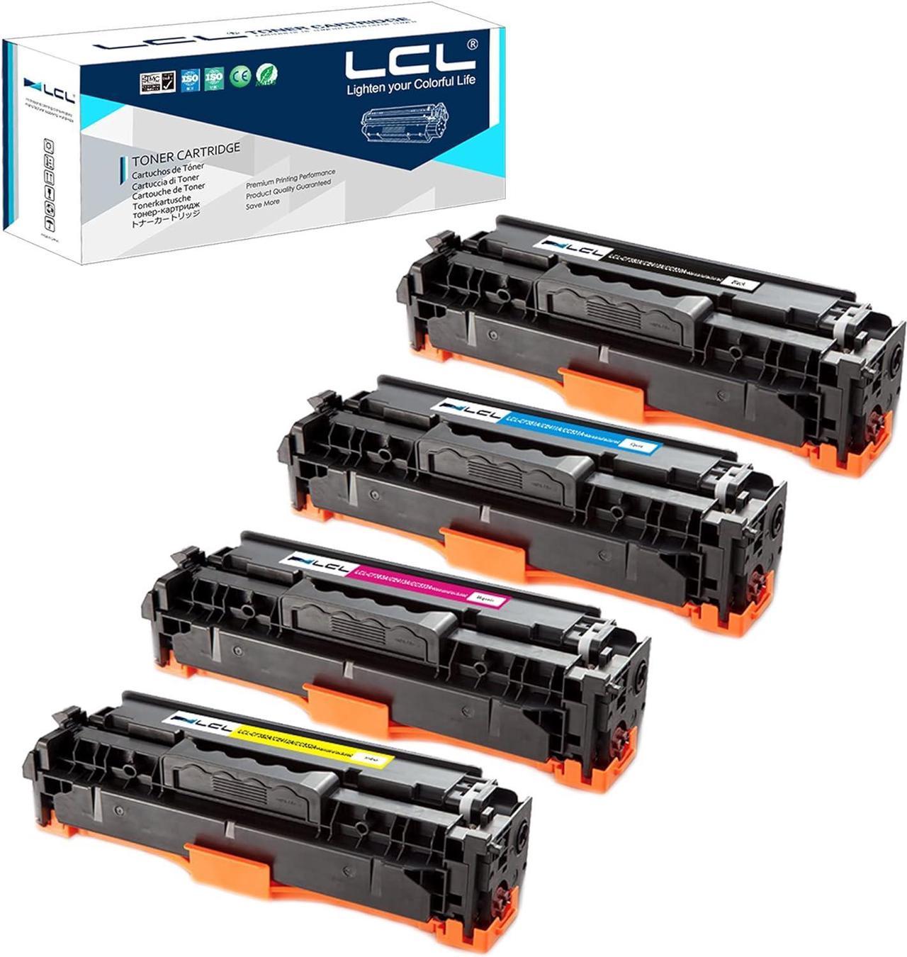 LCL Remanufactured for HP 304A CC530A CC531A CC532A CC533A (4-Pack,Black,Cyan,Magenta,Yellow) Toner Cartridge for HP Color Laserjet CP2020 CP2025 CM2320 CP2025dn CP2025n CP2025x CM2320fxi CM2320n