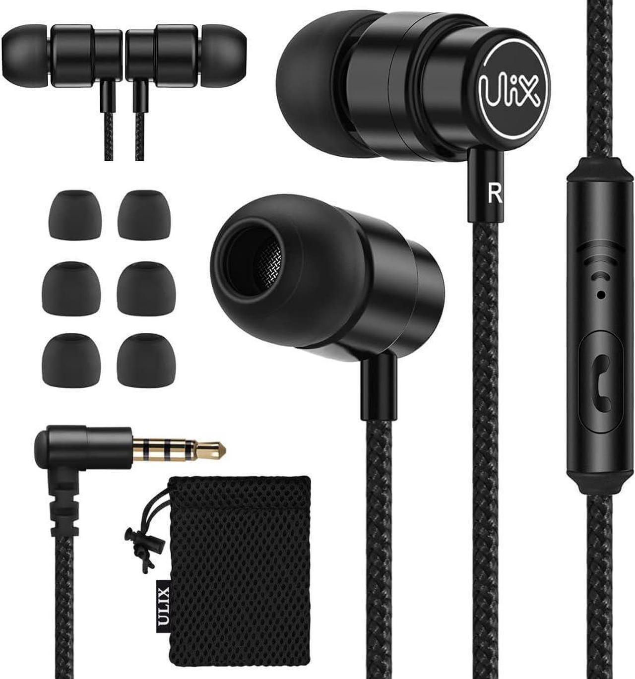 ULIX Rider Wired Earbuds in-Ear Headphones, Earphones with Microphone, 5 Years Warranty, Ecouteur avec Fil, Anti-Tangle Reinforced Cable, 48  Driver, Bass Ear Buds Phones for iPhone, iPad, Samsung