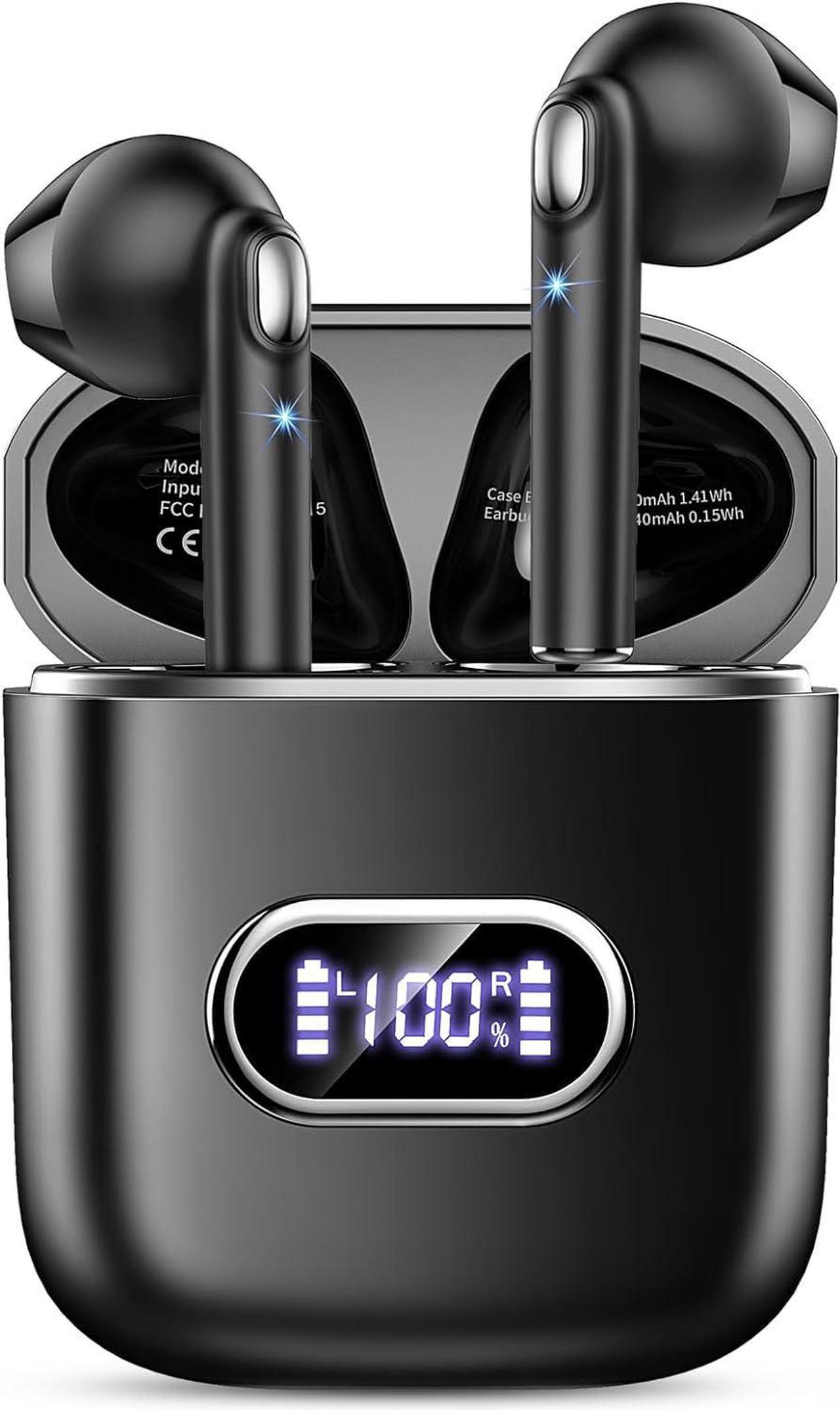 Wireless Earbuds, Bluetooth 5.3 Earbuds with 2023 New HiFi ENC Call Noise Cancelling 4 Mics, Headphones Bluetooth Wireless, IP7 Waterproof LED Display Wireless Headphones, 50H Playtime, Black