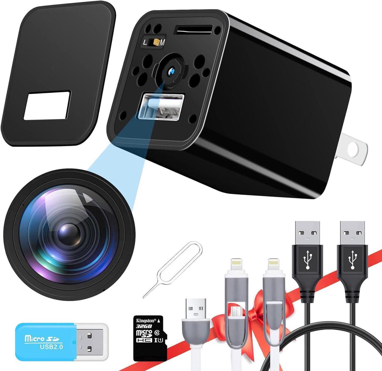 Spy Camera2024 Upgraded, 1080P FHD Hidden Cameras for Home, Hidden Camera Surveillance, Nanny Cam, Spy Cam, Loop Recording, Motion Detection, Premium Pack(32G SD Card Included