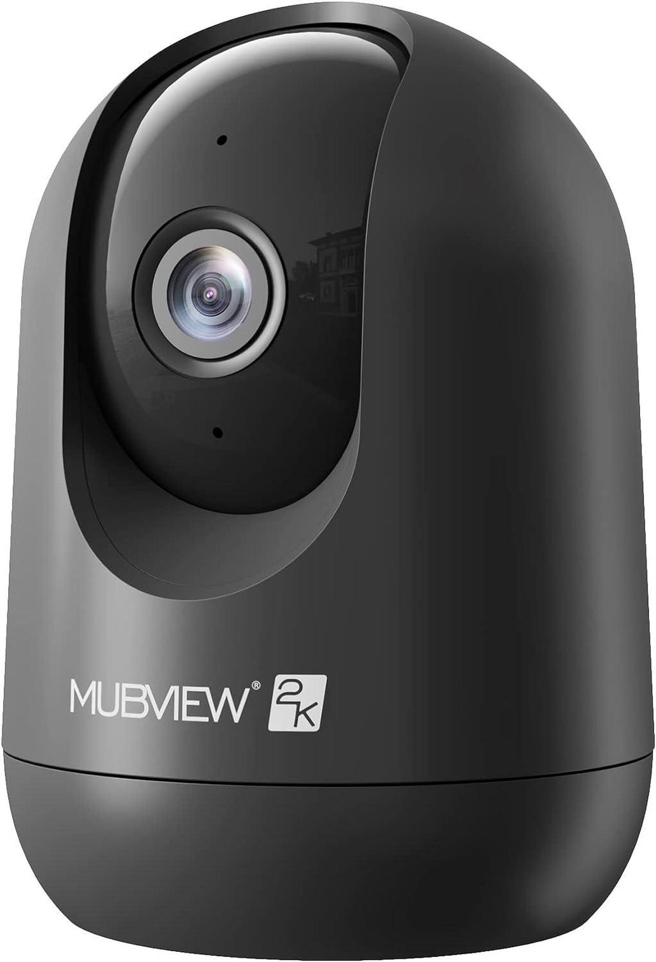 MUBVIEW Indoor Security Camera, Pet Cameras for Home Security, 2.4G WiFi Wired Camera Ideal for Dog/Elder/Baby, Motion Tracking, Two-Way Audio, Phone App, Pan Tilt, 24/7, 2K Night Vision