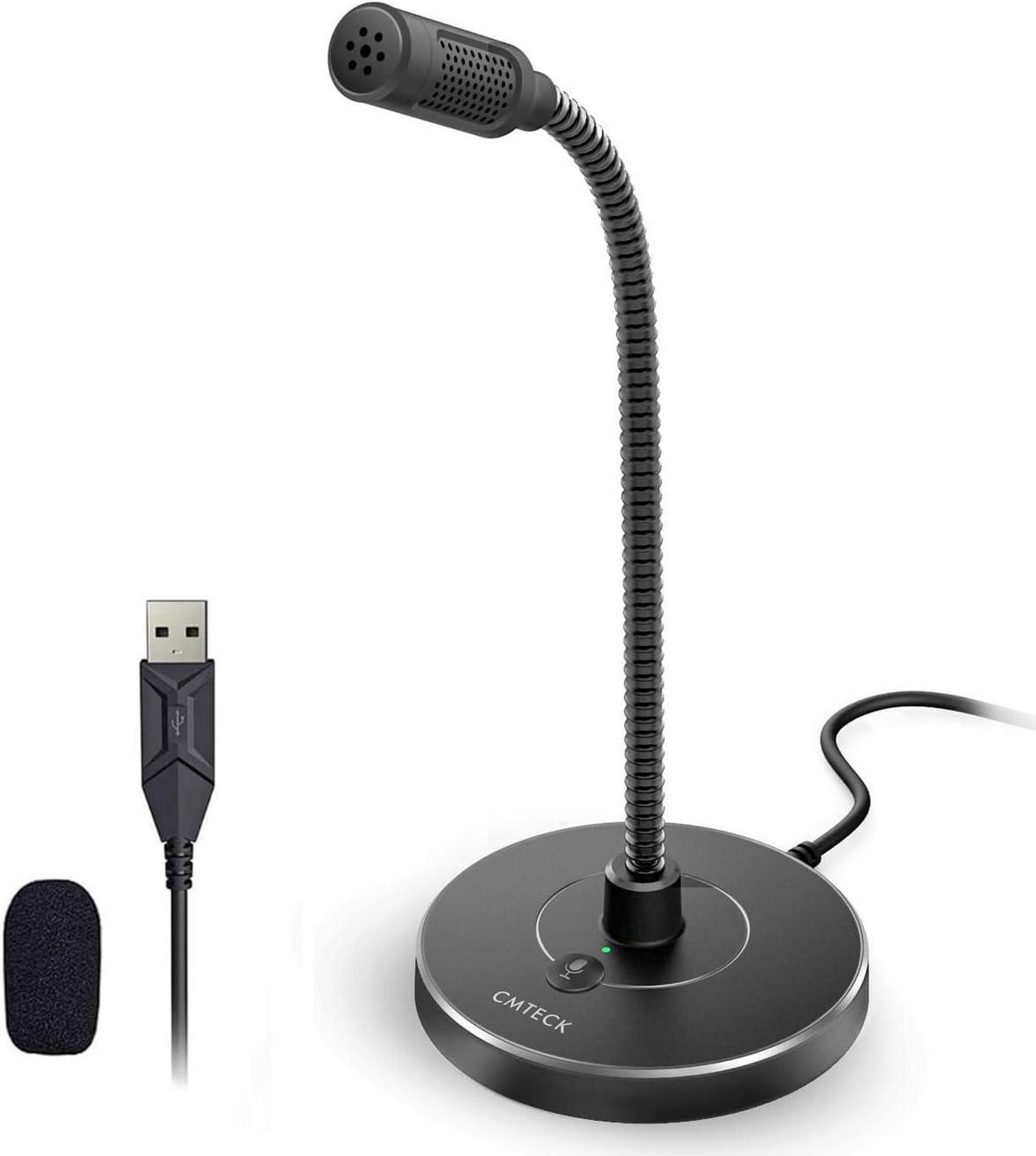 CMTECK USB Computer Microphone G009, Noise-Cancelling Recording Desktop Mic for PC/Laptop for Online Chatting, Home Studio, Podcasting, Gaming, Skype, YouTube with Mute Function(Windows/Mac)