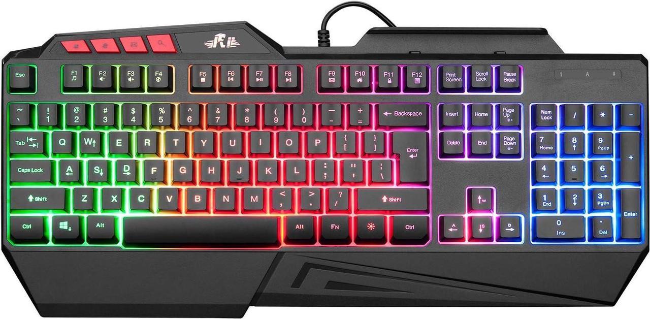 Rii RGB LED Wired Gaming Keyboard,Standard Keyboard for PC,Laptop,Office,Gaming