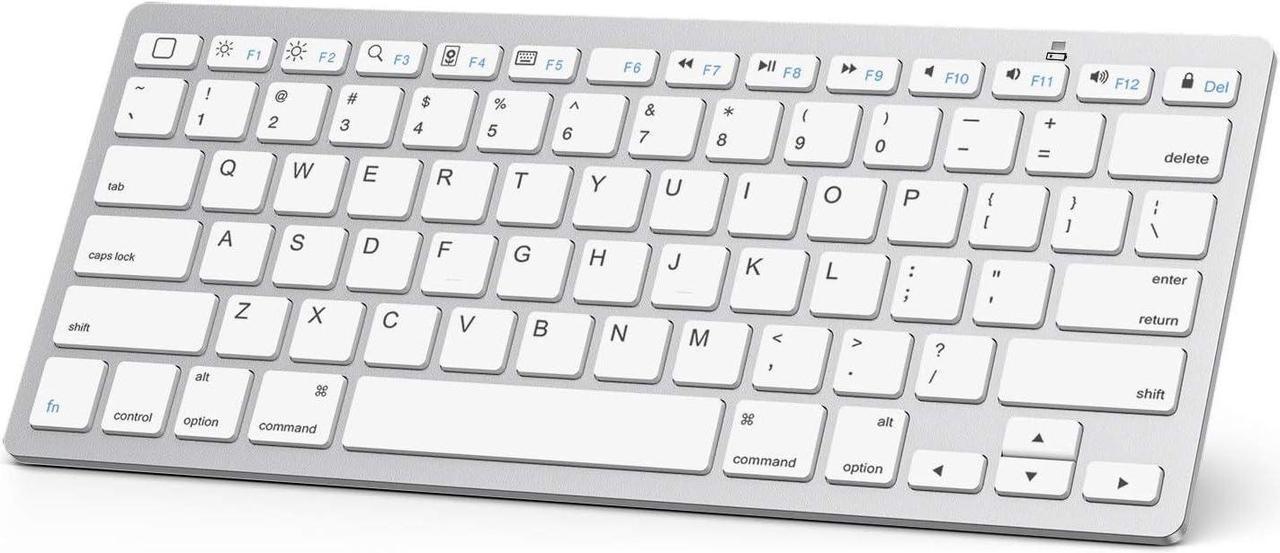 OMOTON Ultra-Slim Wireless Bluetooth Keyboard for iPad Pro 11/12.9, iPad Air 5/4 10.9 Inch, iPad 10th/ 9th/ 8th/ 7th Generation 10.2 inch, iPad 9.7, iPad Mini, All Phones, White