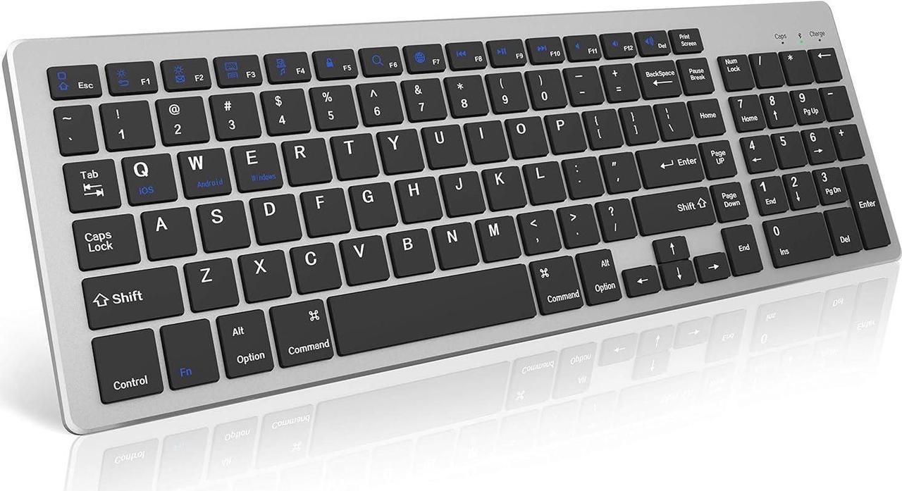 Wireless Bluetooth Keyboard Rechargeable: Ergonomic Keyboard for MacBook/Apple/Windows/Laptop/iPad Ultra Slim Compact Mac Keyboard for Home,Office,Travel Use