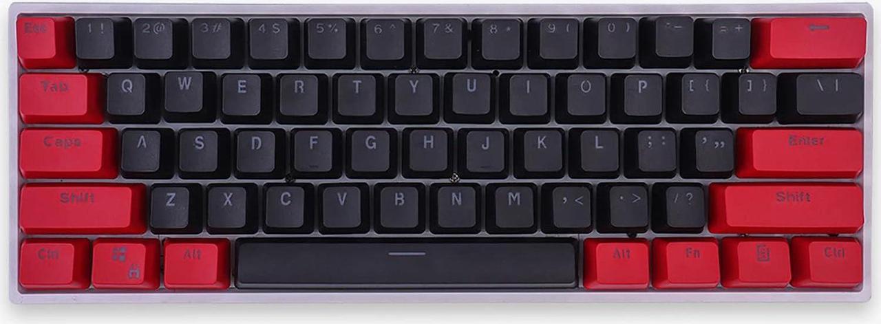 61 Keys PBT Backlit Keycaps PBT OEM Profile Red and Black keycaps Fit for RK61/GK61/Anne Pro2 60% Cherry Mx Switches Mechanical Keyboard(Only Keycaps)