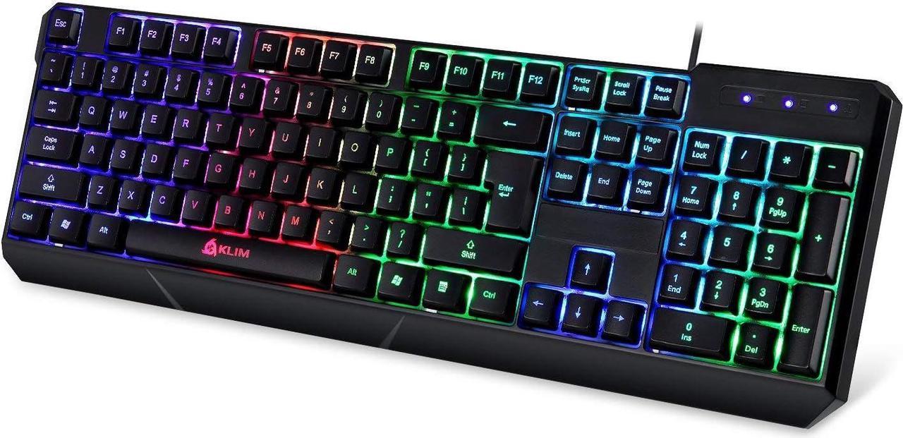 Klim Chroma Gaming Keyboard Wired USB + 2 ms Response Time + Backlit Keyboard for PC & MAC